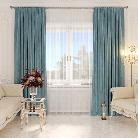 Штора бархат серо-голубая 180х275 см Legrand Бархат (58091929)