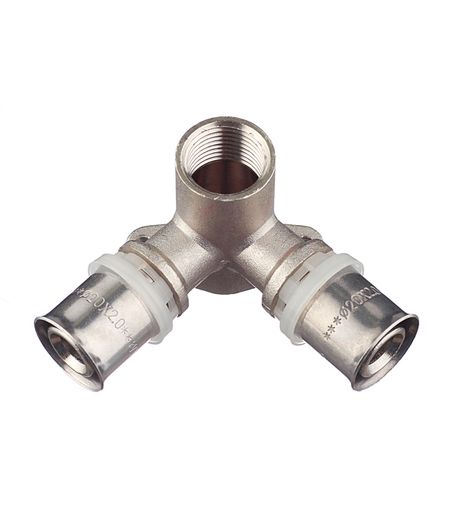 Водорозетка VALTEC (VTm.234.N.200420) проходная 20(пресс) х 1/2 ВР(г)