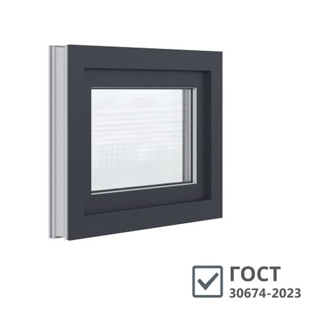 Пластиковое окно VEKA WHS Halo 60 500х700 мм 1 створка откидная фрамуга однокамерное серое