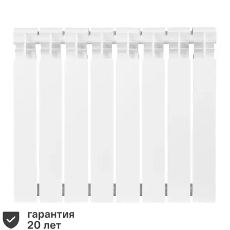 Радиатор секционный Тепломир Bimetal 500/100 8 секций боковое подключение биметалл белый