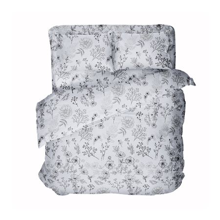 Комплект постельного белья 1,5-спальный бязь Самойловский текстиль Утро черно-белый с простыней 145х220 см сумка шоппер  white черно белая текстиль 40см 32см