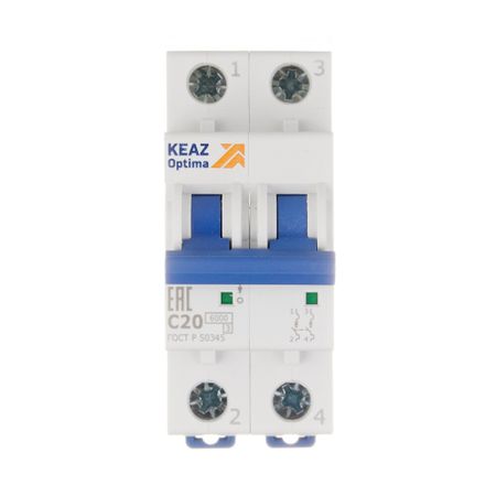 Автоматический выключатель модульный КЭАЗ OptiDin 2P 20А тип C 6 кА 220 В (260601) управление программами строительства подземных объектов