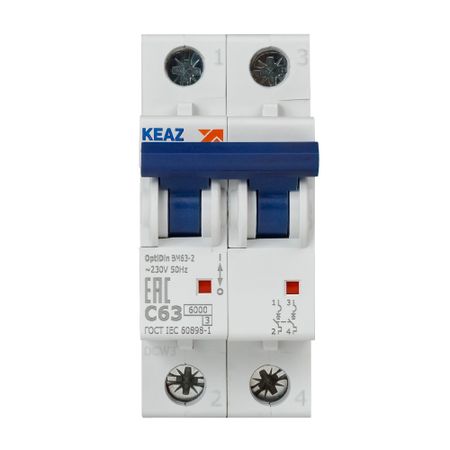 Автоматический выключатель модульный КЭАЗ OptiDin 2P 63А тип C 6 кА 220 В (260610) александр романович беляев остров погибших кораблей