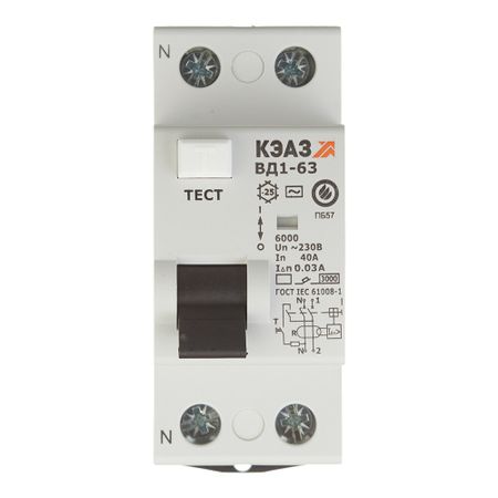 УЗО КЭАЗ OptiDin ВД1-63 40А 1P+N тип AC 30 мА 4,5 кА (221905) александр романович беляев остров погибших кораблей