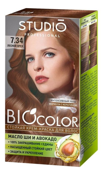 Стойкая краска для волос Biocolor 2*50/15мл: 7.34 Лесной орех крем краска для волос biocolor стойкая 90 102 платиновый блондин