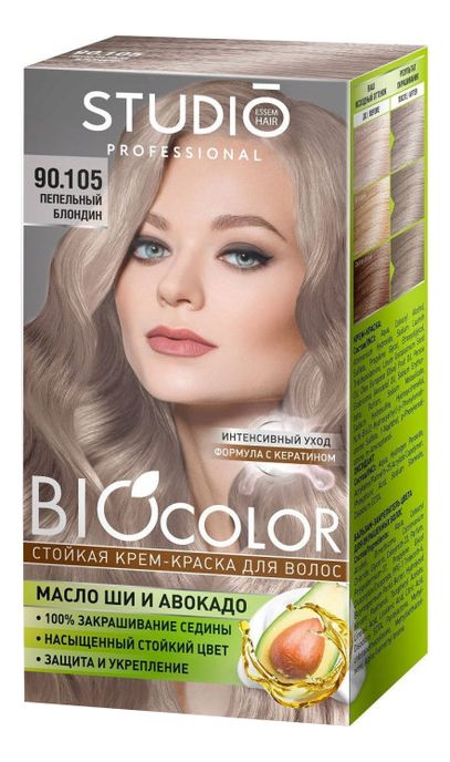 Стойкая краска для волос Biocolor 2*50/15мл: 90.105 Пепельный блондин крем краска для волос biocolor стойкая 90 102 платиновый блондин