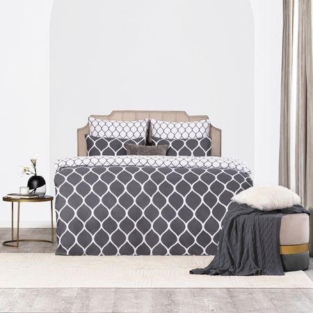 Комплект постельного белья Prime Prive Харди белый с серым Семейный/дуэт кейт харди невеста на пару дней