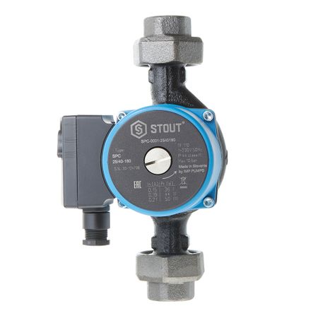 Циркуляционный насос для систем отопления Stout 25/40-180 DN25 подъем 4 м 180 мм с гайками (SPC-0010-2540180)