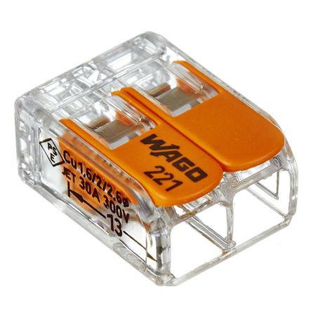 Клемма на 2 провода Wago 0,5-6 кв.мм с рычажками без пасты (50 шт.) (221-612) клемма соединительная wago 5 ти проводная 221 415 3шт