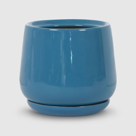 Горшок цветочный Гончар Скарлет с поддоном голубой 12х13 см