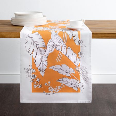 Скатерть-дорожка Птица/Uccello лен белая скатерть дорожка