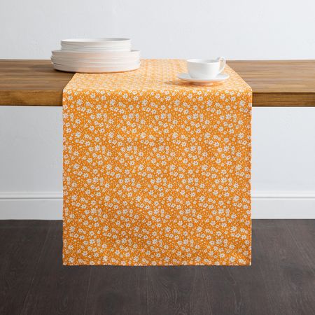 Скатерть-дорожка Милфер/Milfer, оранжевая лен белая скатерть дорожка