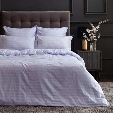 Постельное белье Сиреневый туман/Lilac mist, страйп-сатин пододеяльник picassa 200х215см сатин сиреневый арт подесат сир