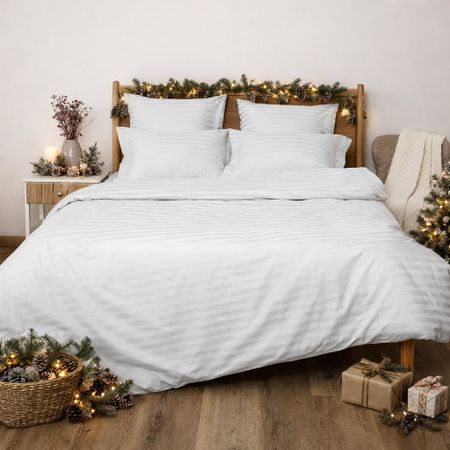 Постельное белье White, страйп-сатин 40961-1