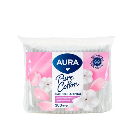 Палочки ватные Aura Beauty пакет 300 шт