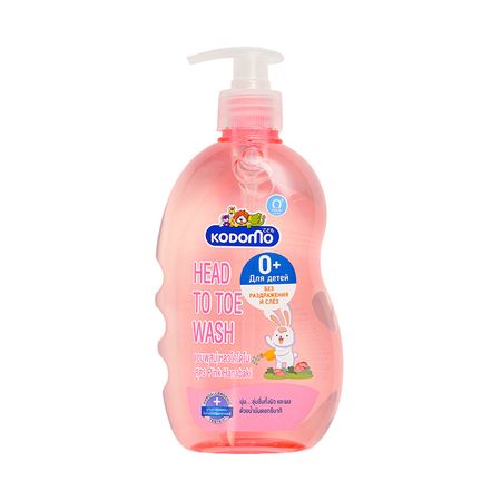 Шампунь-гель Lion детский от макушки до пяток без слез с 0 месяцев с алое вера и камелией с дозатором, 400 мл