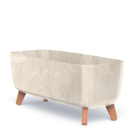 Кашпо на ножках Gracia case beton кремовое 58х24х23 см