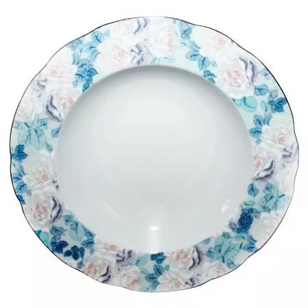 Тарелка глубокая Thun 1794 Роза Голубая роза отводка платина 23 см