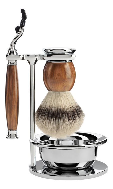 Набор Железное дерево Sophist (помазок барсучий ворс высшей категории Silvertip + бритва Mach3 + чаша)