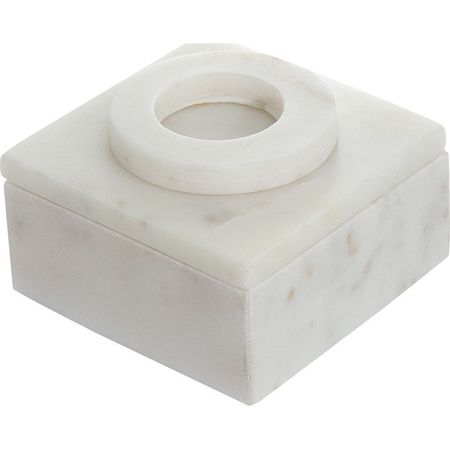 Шкатулка Glasar из белого мрамора нолик 10х10х5см