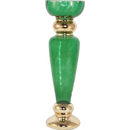 Ваза Glasar 15х15х49см зеленая