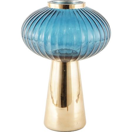 Ваза Glasar 23х23х32см голубая