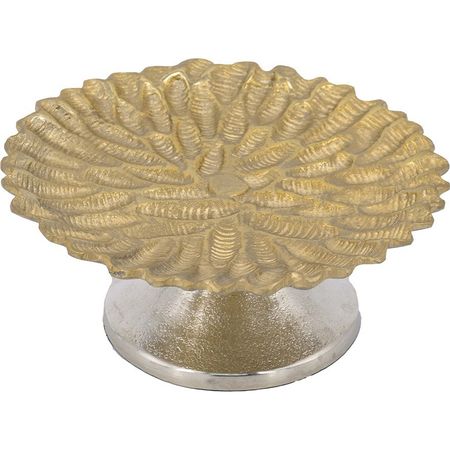 Блюдо декоративное Glasar для торта золотистое 36х36х12 см