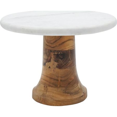 Блюдо для торта Glasar с белым мрамором 25х25х18 см