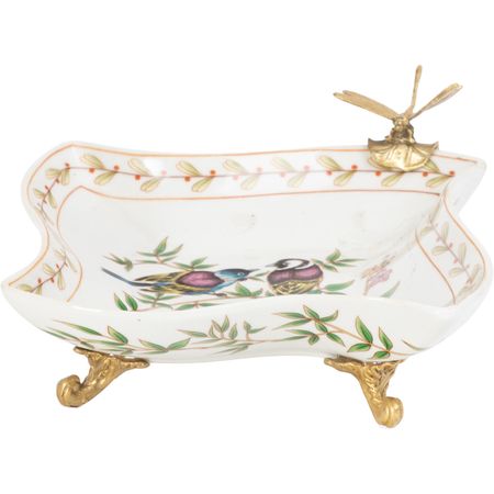 Блюдо Glasar со стрекозой 20х17х9 см