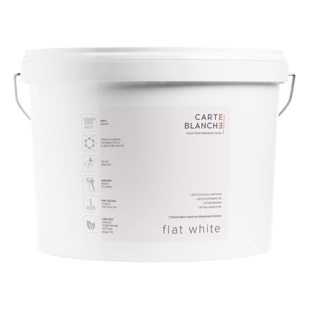 Краска для потолка Carte Blanche Flat White база С бесцветная 8,1 л премьер или carte blanche повесть рассказы