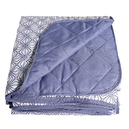 Покрывало 200х220 см Melissa Витраж двустороннее стеганое синее (509172/6)