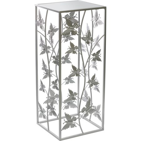 Подставка Glasar Бабочки серебристая 33х33х75 см