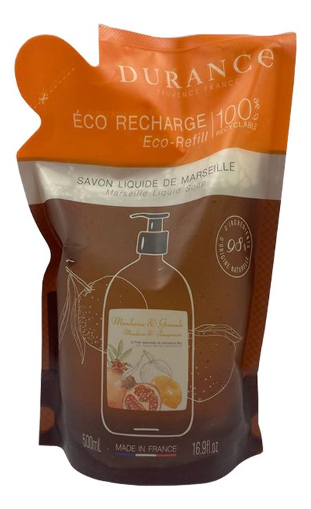 Жидкое мыло Savon Liquide Mandarine & Grenade (Мандарин и гранат): мыло 500мл запаска