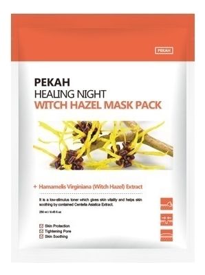 Восстанавливающая тканевая маска с экстрактом галактомисиса Healing Night Witch Hazel Mask Pack 25мл: Маска 1шт тоник для лица thayers тоник для лица без спирта с гамамелисом оригинальный witch hazel original astringent