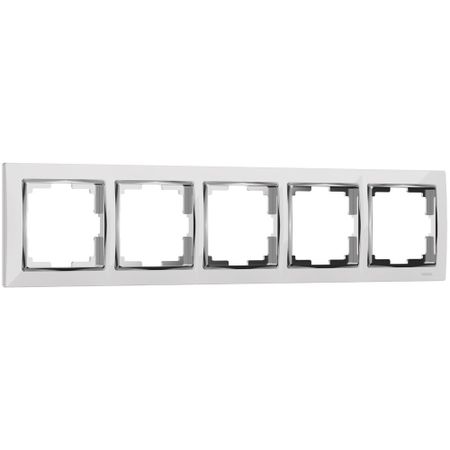 Рамка Werkel Snabb пятиместная хром/белая (a051665)