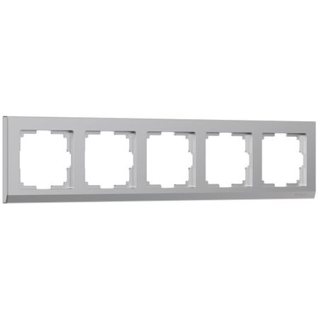 Рамка Werkel Stark пятиместная серебряная (a050907)