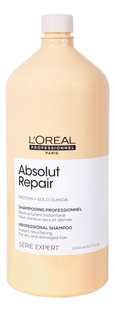 Шампунь для сильно поврежденных волос Serie Expert Absolut Repair Protein + Gold Quinoa Shampooing: Шампунь 1500мл
