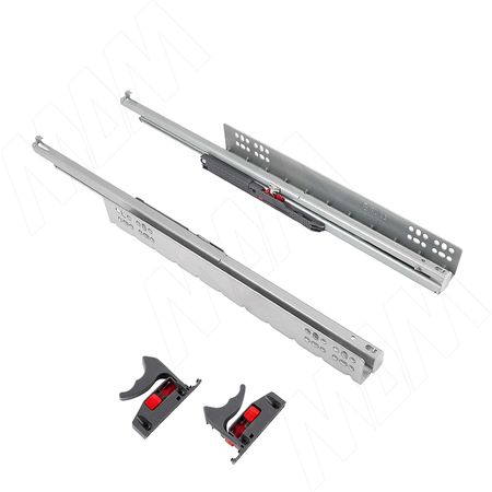 VEKTOR GFS B направляющие 500 мм, ниж. крепления с фиксаторами, полн. выдвижения, плав. закрывания (GFSB500ZN) vektor bs45 soft направляющие 400 мм шариковые h45 полн выдвижения плав закрывания 1045 16sc