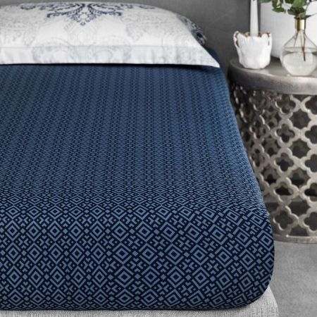 Простыня на резинке Togas Флевланд синий 160х200+35 см простыня на резинке actuel ранфорс синий 160х200 см