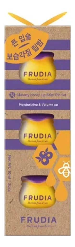 Набор Трио увлажняющий бальзам для губ с черникой 3*10мл мюсли ого запеченные с малиной и черникой 300 г