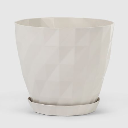Горшок с поддоном Serinova Crystal 16x16 см бежевый