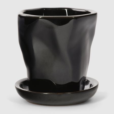 Горшок с поддоном Гончар Креатив м d9 см черный ы шерстяной креатив woolla wb 0165 морские   для валяния