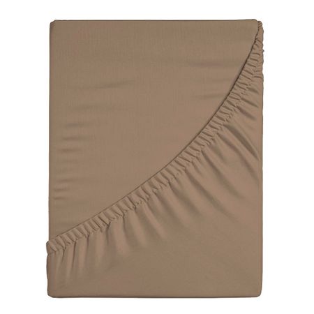 Простыня на резинке 180х200х25 см перкаль коричневая Василиса Idea