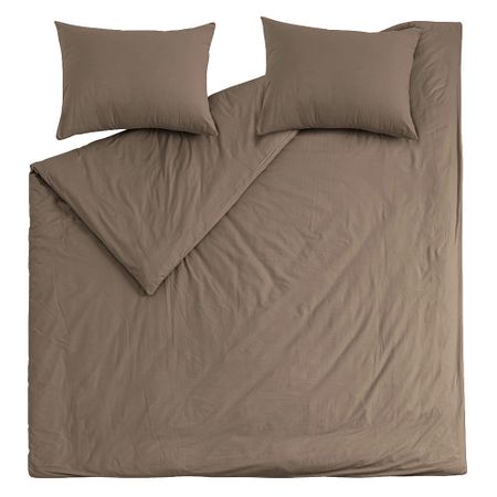 Комплект постельного белья Евро перкаль Василиса Idea коричневый без простыни