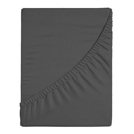 Простыня на резинке 160х200х25 см перкаль графит Василиса Idea