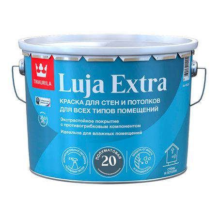 Краска моющаяся Tikkurila/Tikkivala Luja Extra полуматовая база А белая 9 л