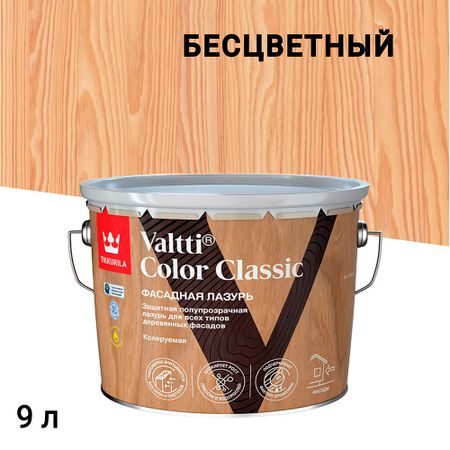 Антисептик Tikkurila/Tikkivala Valtti Color Classic биозащитный для дерева бесцветный 9 л