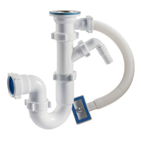 Сифон прямоточный Orio 1 1/2 40 с переливом и отводом