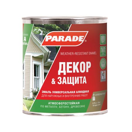 Эмаль алкидная Parade Декор и защита база С полуматовая 0,75 л