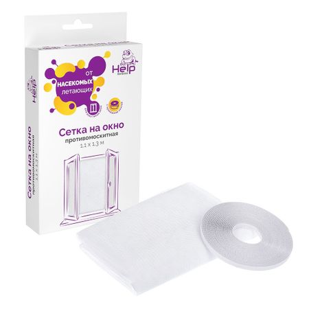 Сетка антимоскитная на окно с крепежной лентой Help 110х130 см